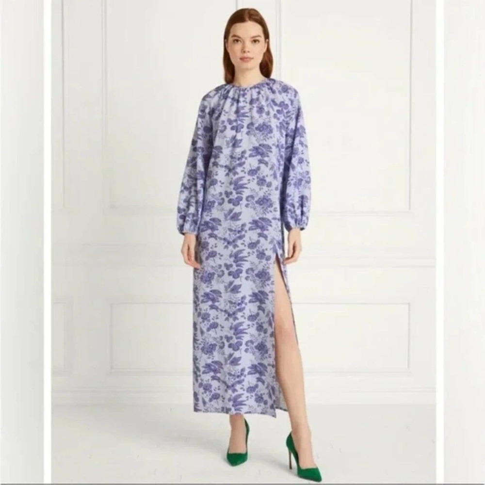 Hill House Simone Dress | Lilac Tonal Floral | Size Med - Picture 6 of 12